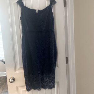Blue lace lined dress
